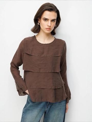 MixRay Blouse 'Blusen' in Bruin: voorkant