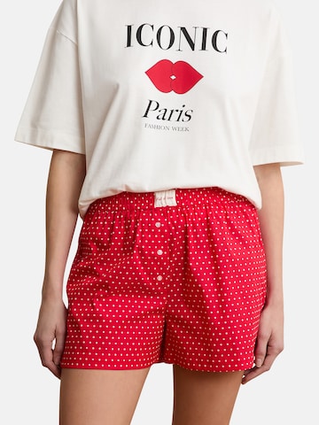 Pantaloncini da pigiama 'Boyfriend' di ETAM in rosso: frontale