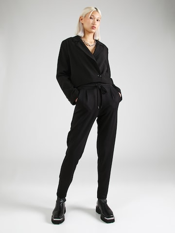 QS Regular Pleat-Front Pants in Black