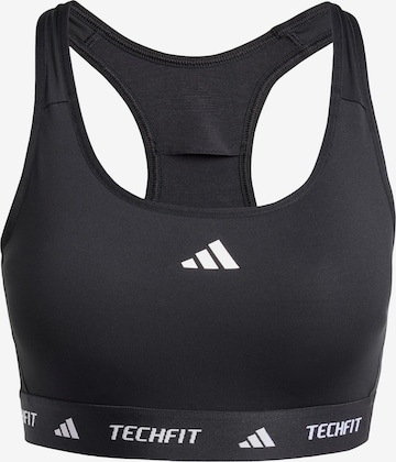 melns ADIDAS PERFORMANCE Bezvīļu Sporta krūšturis 'TECHFIT': no priekšpuses