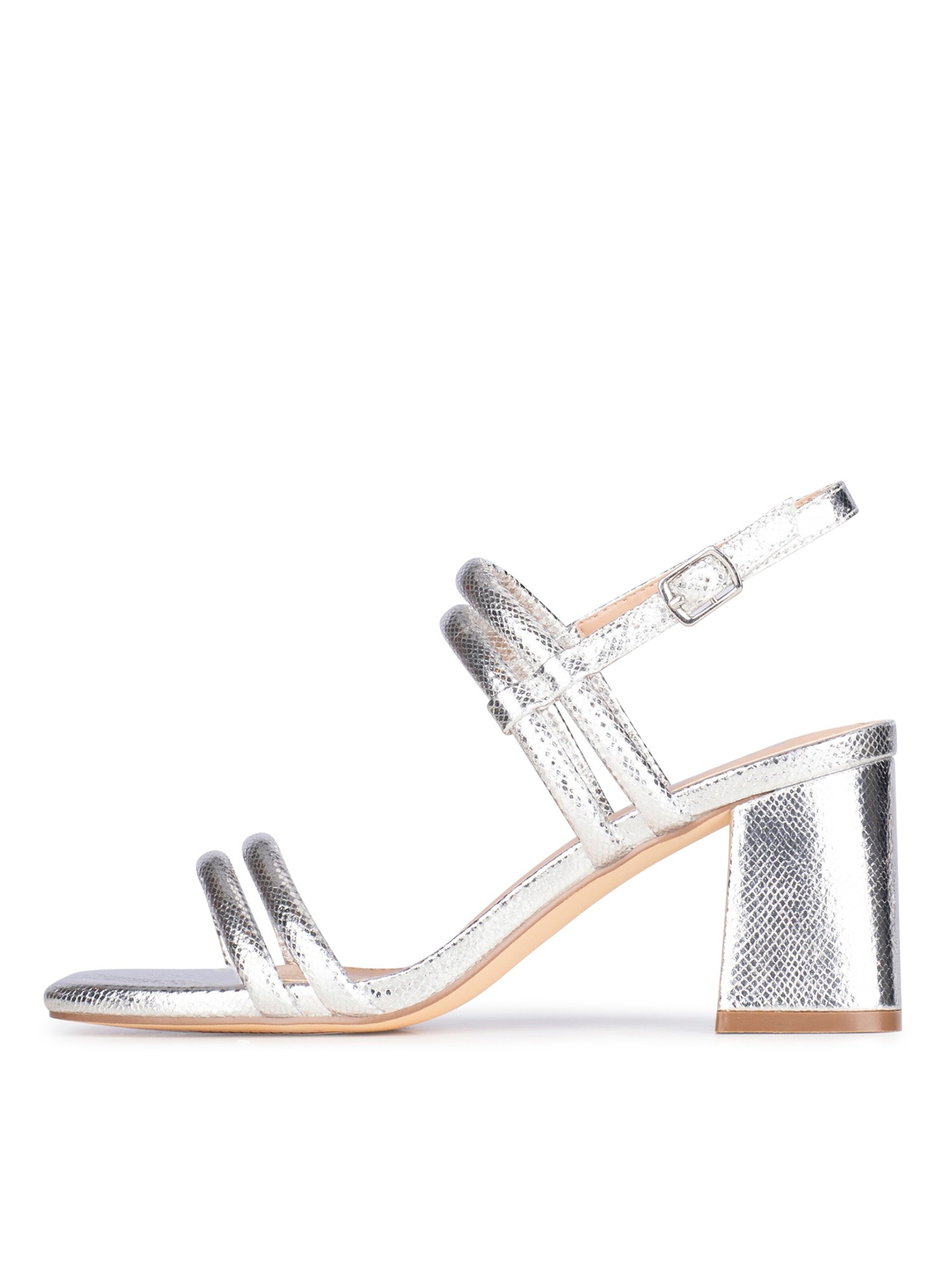 Sandales à lanières POSH by Poelman en argent : devant