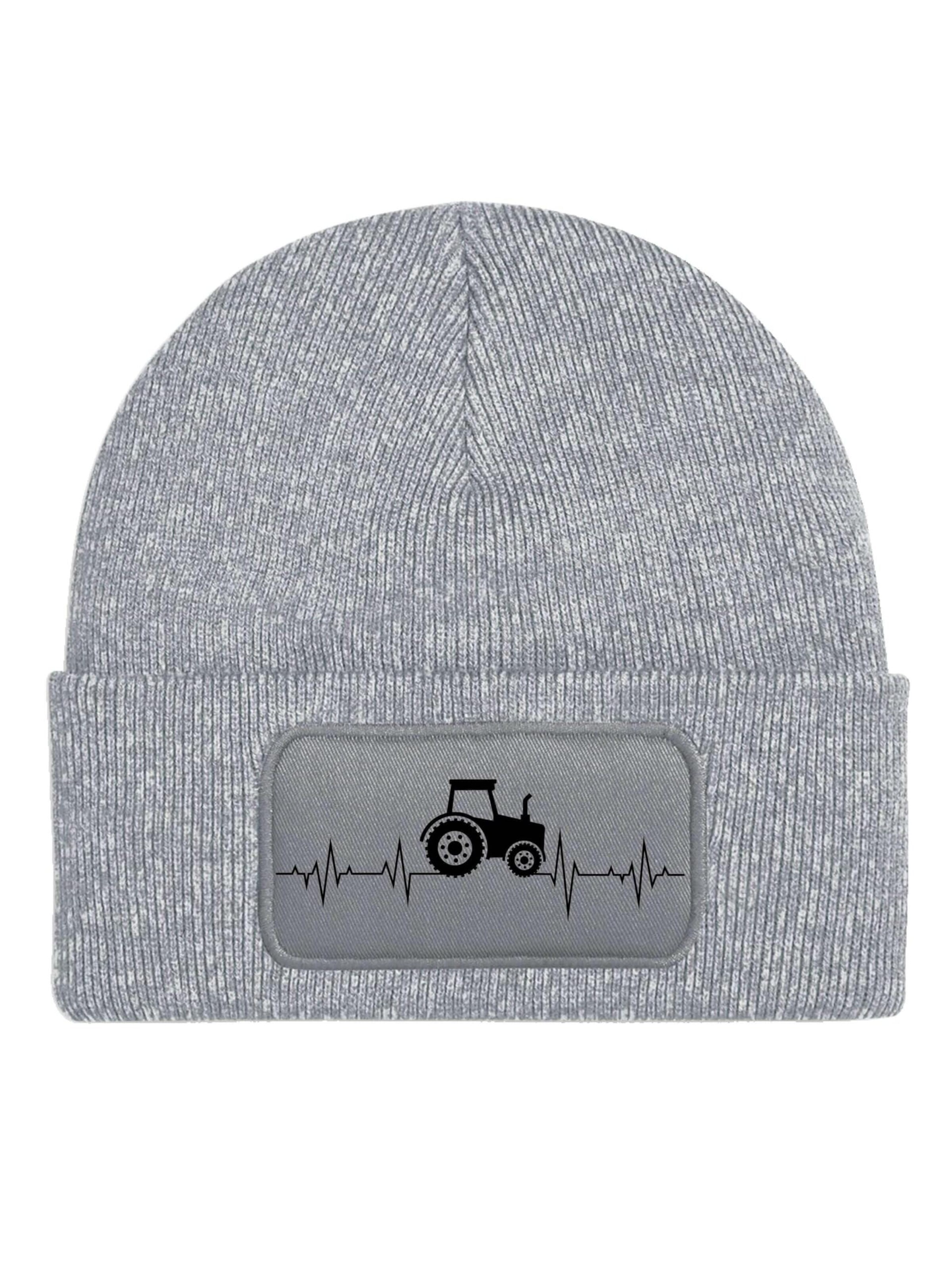 Youth Designz Mütze 'Heartbeat Traktor'‌‌‌‌‌‌ in Grau: Vorderseite