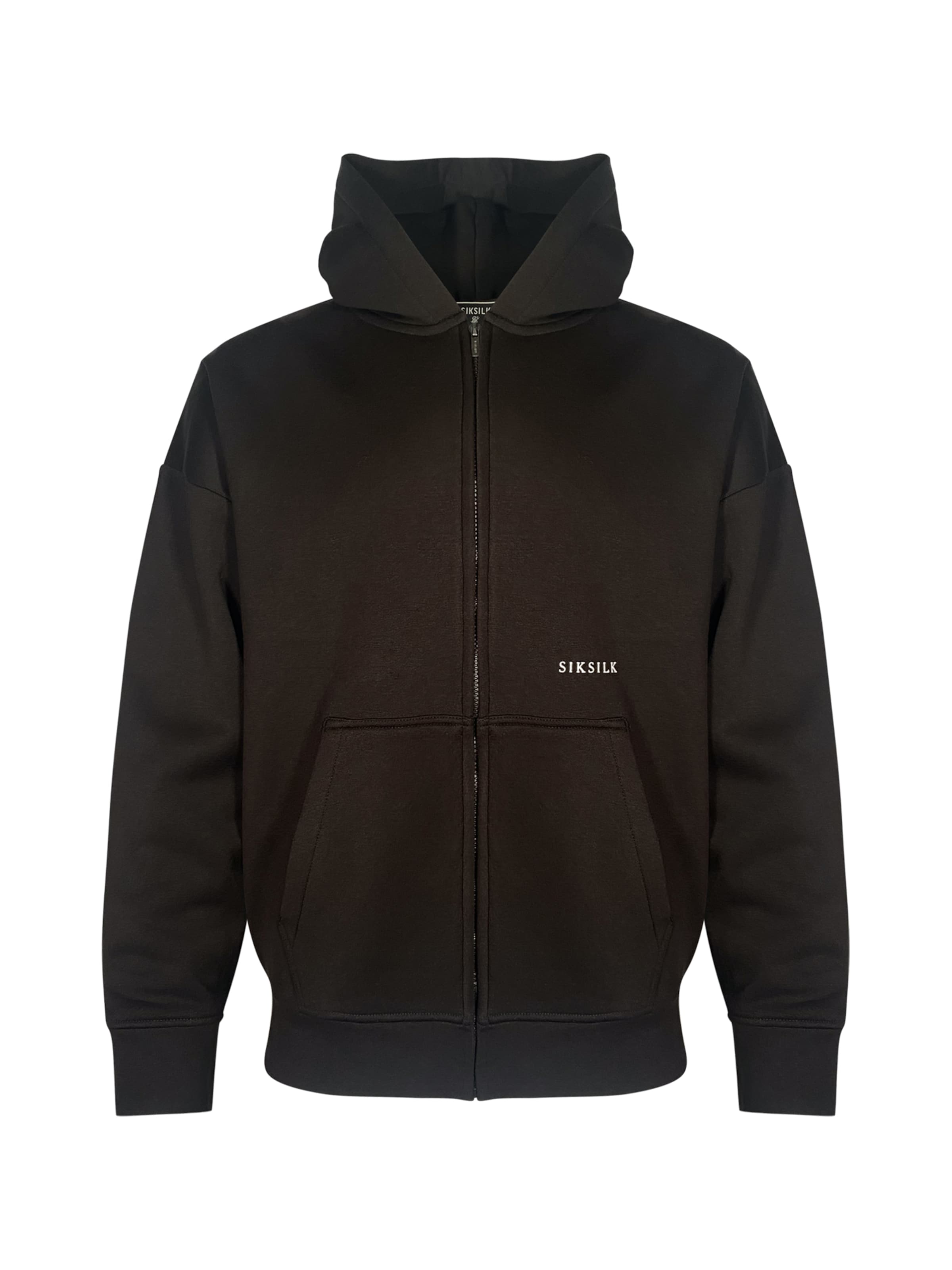 SikSilk Sweatjacke in Schwarz: Vorderseite