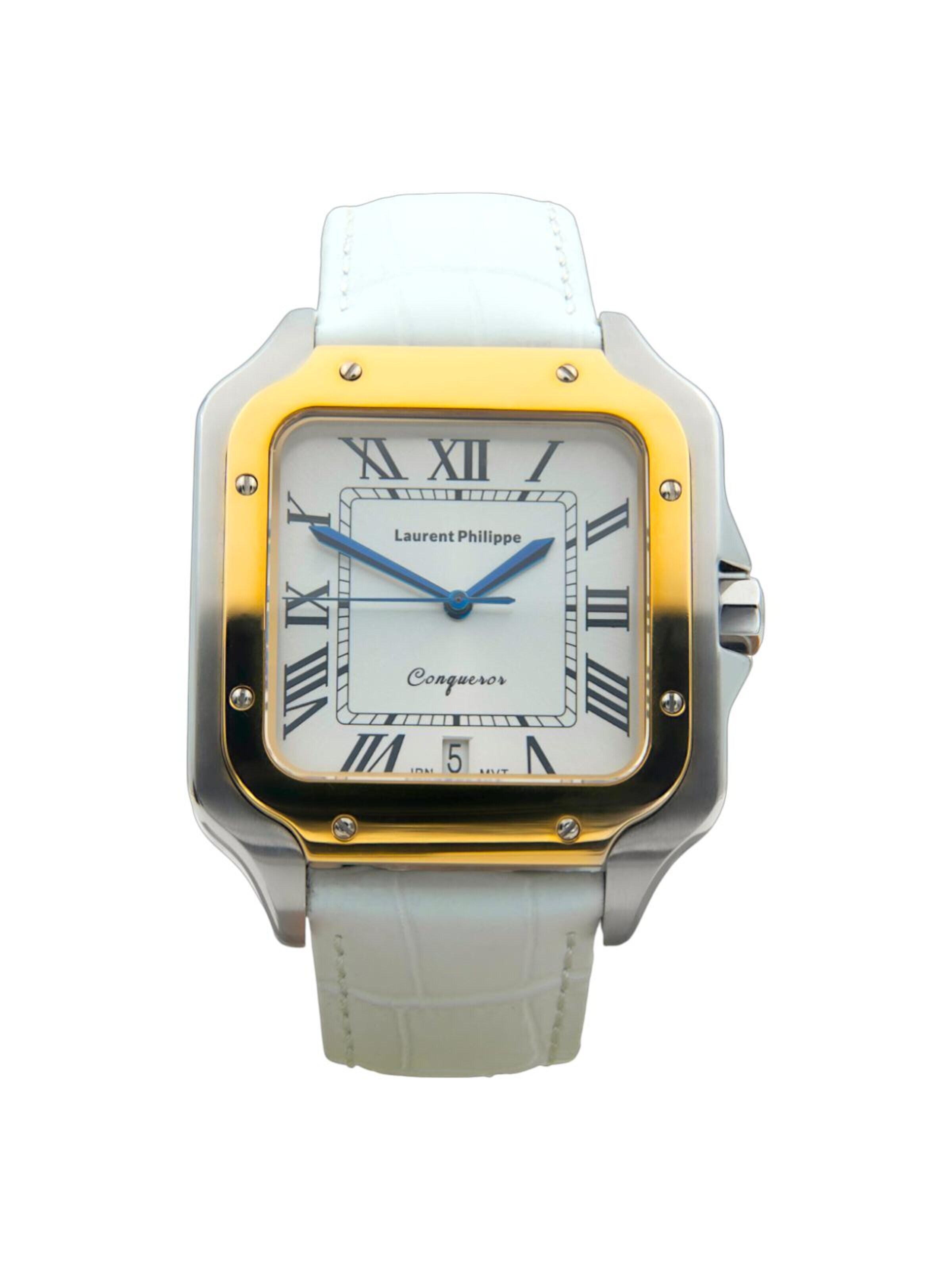 Laurent Philippe - Reloj analógico 'Conqueror Imperial Topaz – Bianco Bianco' en gris: frente