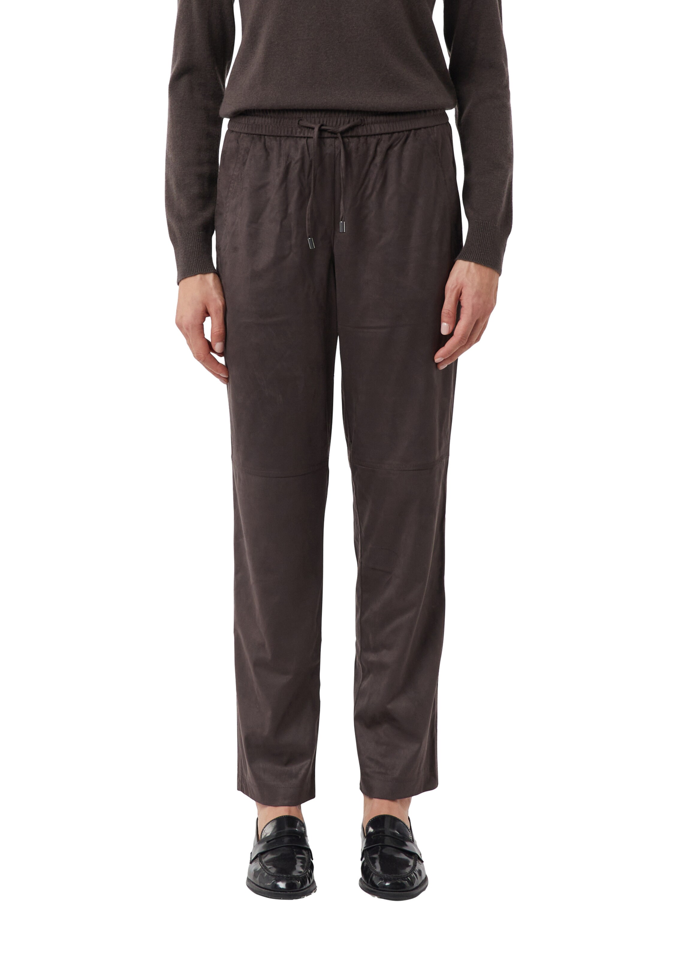 COMMA Loosefit Broek in Bruin: voorkant