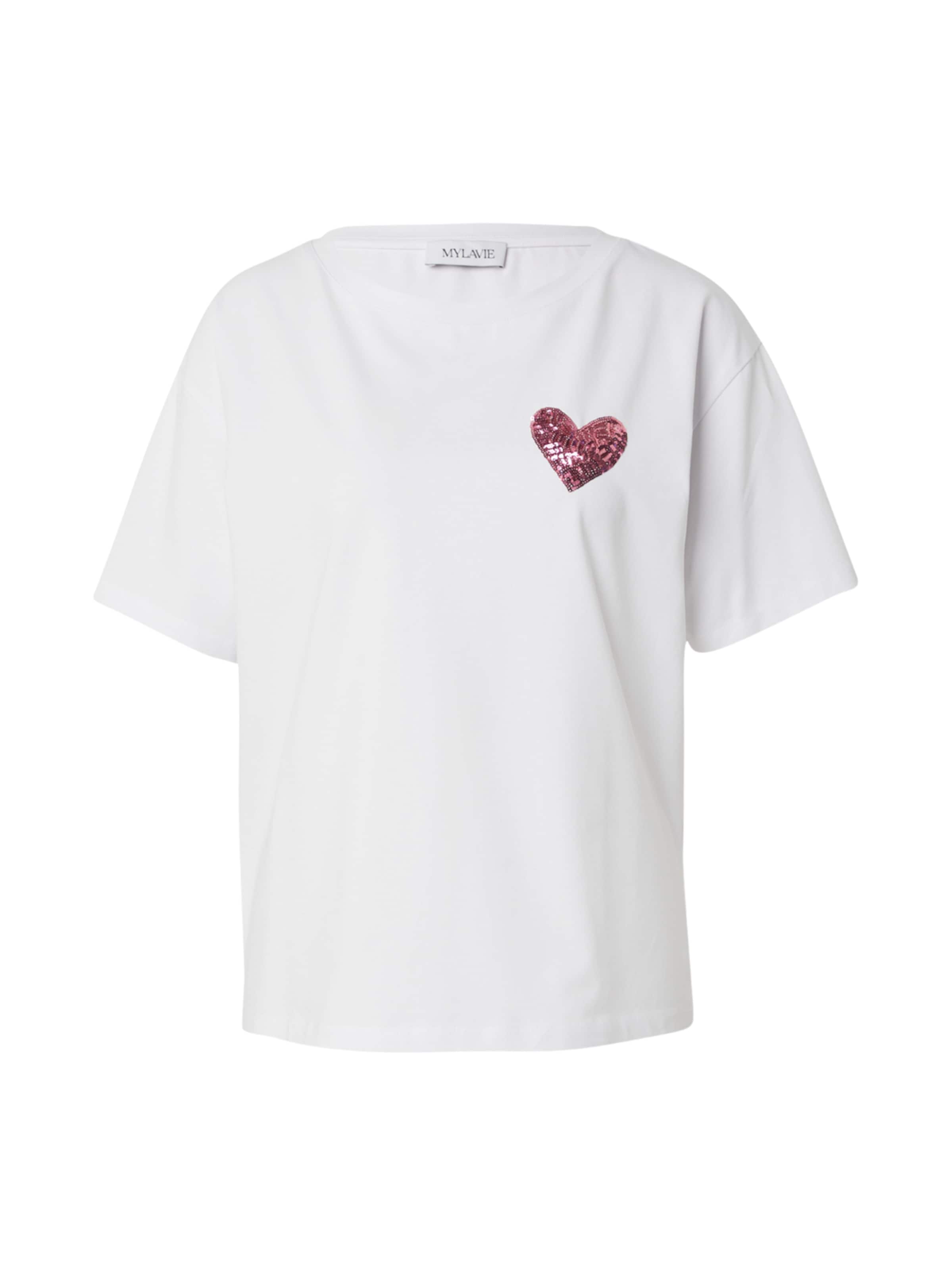 MYLAVIE by Sarah Harrison T-shirt en blanc, Vue avec produit