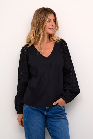Cream Blouse 'Vera' in Black: front