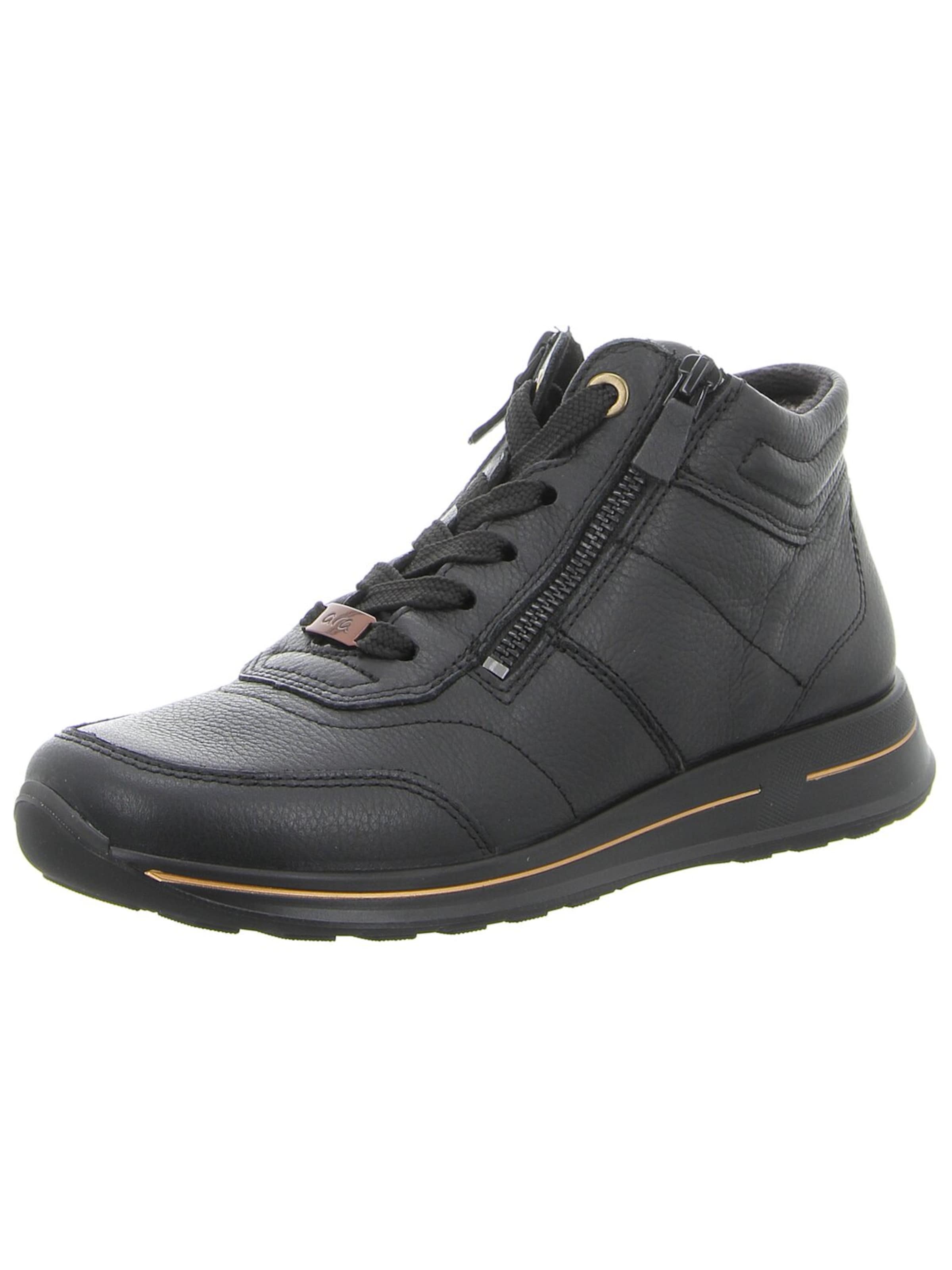 ARA Schnürstiefel 'Damen Stiefelette 12-24808-01 Echt Leder in schwarz' in Schwarz: Vorderseite