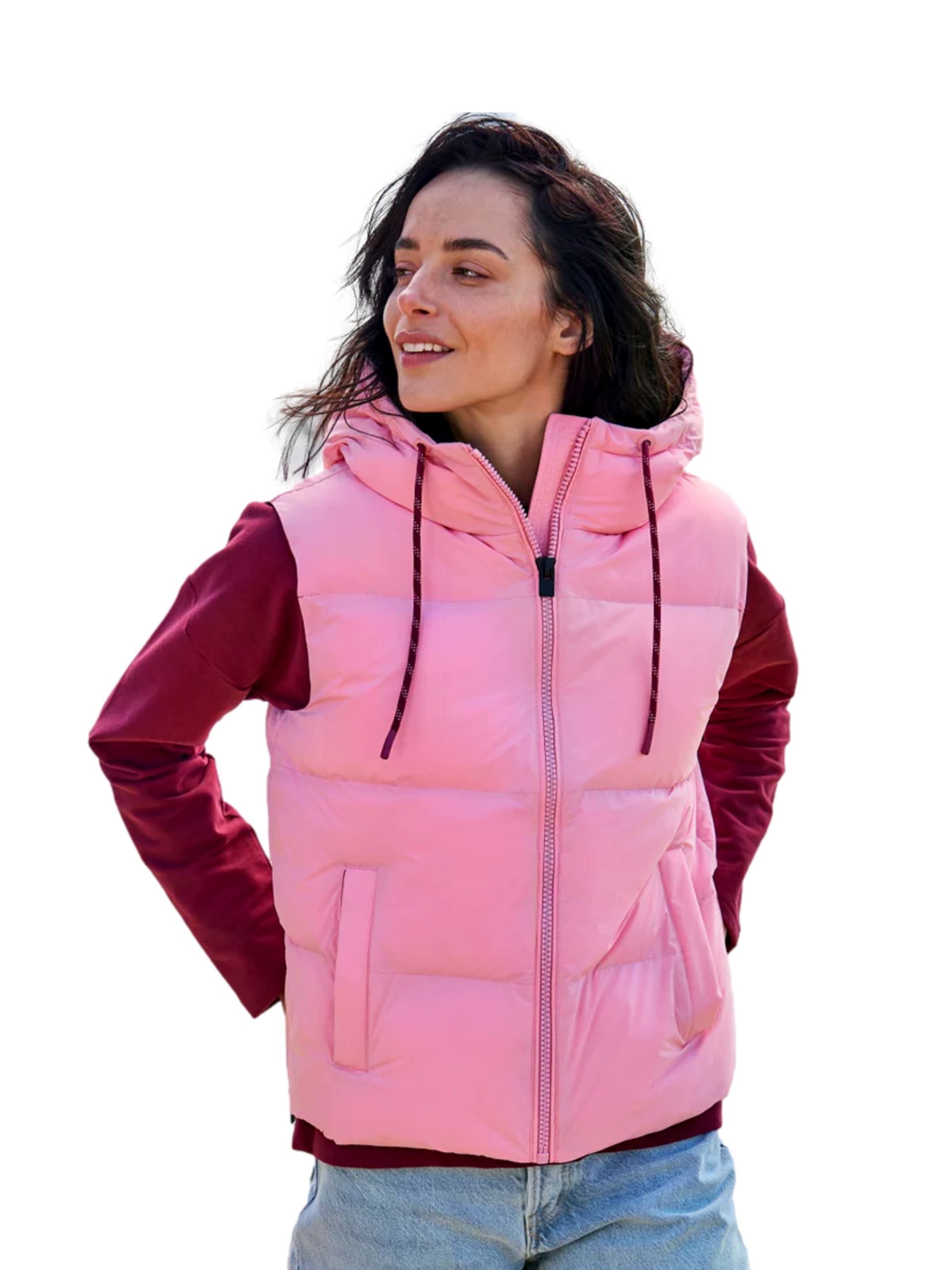Elbsand Bodywarmer 'Tari' in Roze: voorkant
