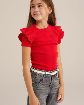 Maglietta di WE Fashion in rosso: frontale