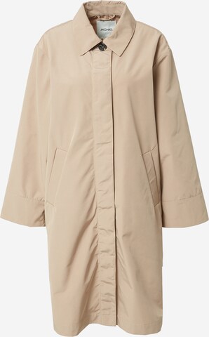 Monki Between-Seasons Coat in Beige: front