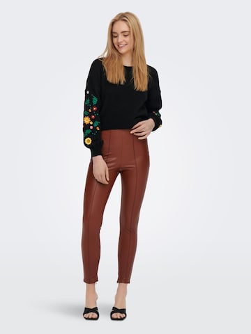 ONLY Skinny Pants 'Pips' in Brown