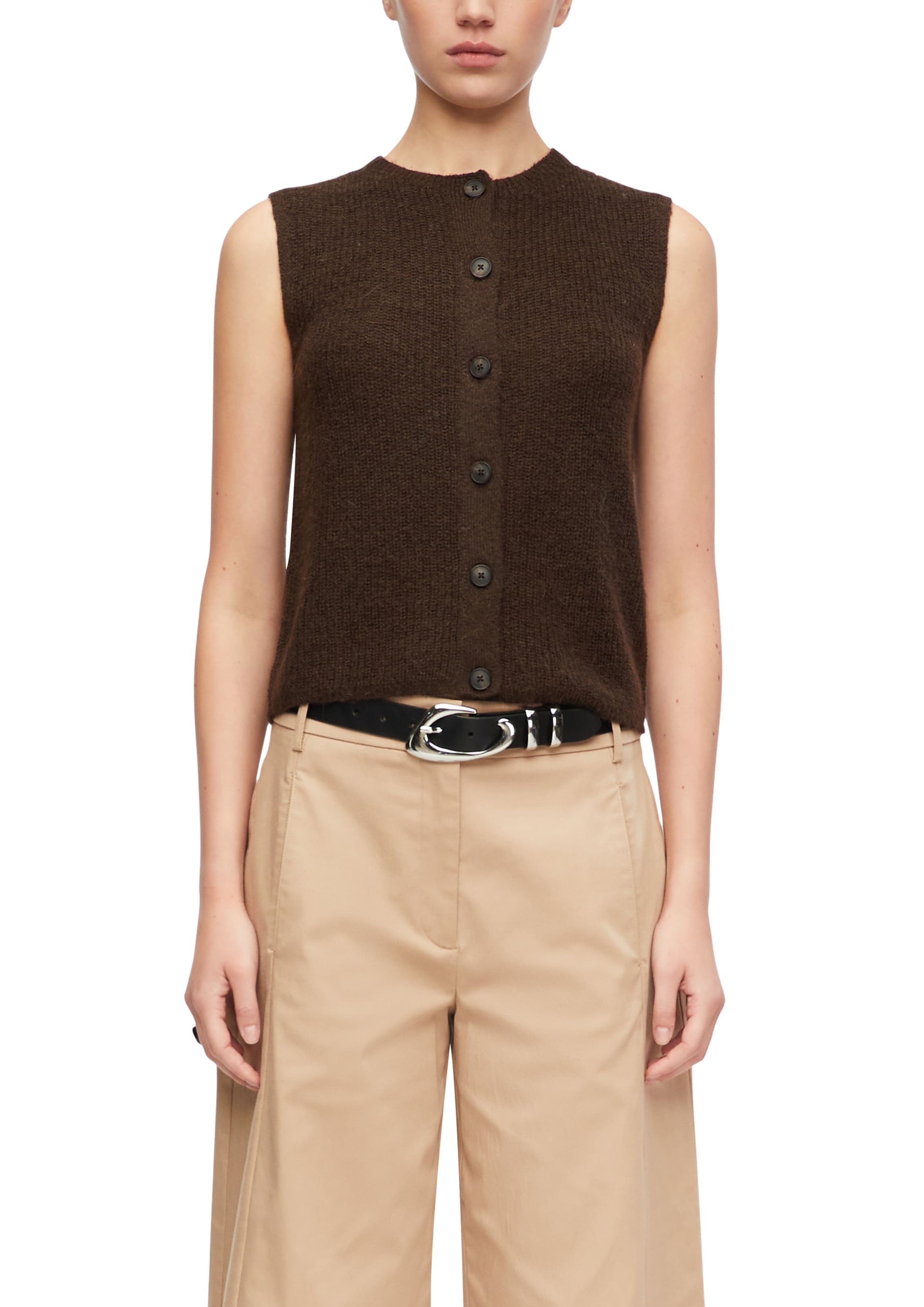 COMMA Knitted Vest in Brown