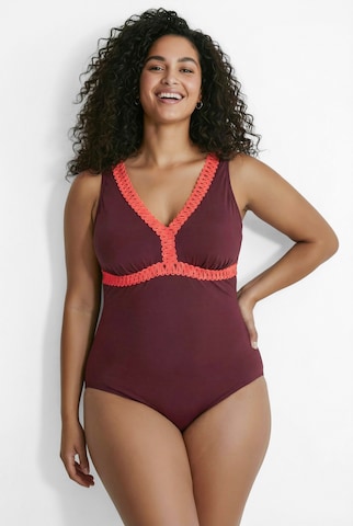 Ulla Popken Triangel Badpak in Lila