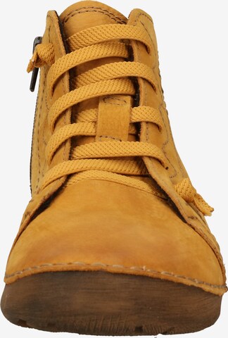 JOSEF SEIBEL Lace-Up Ankle Boots 'Fergey' in Yellow