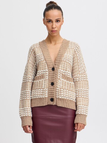 ICHI Strickjacke 'AMBIS CA' in Beige: Vorderseite