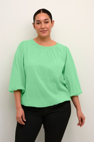 KAFFE CURVE Blouse 'Rory' in Groen: voorkant