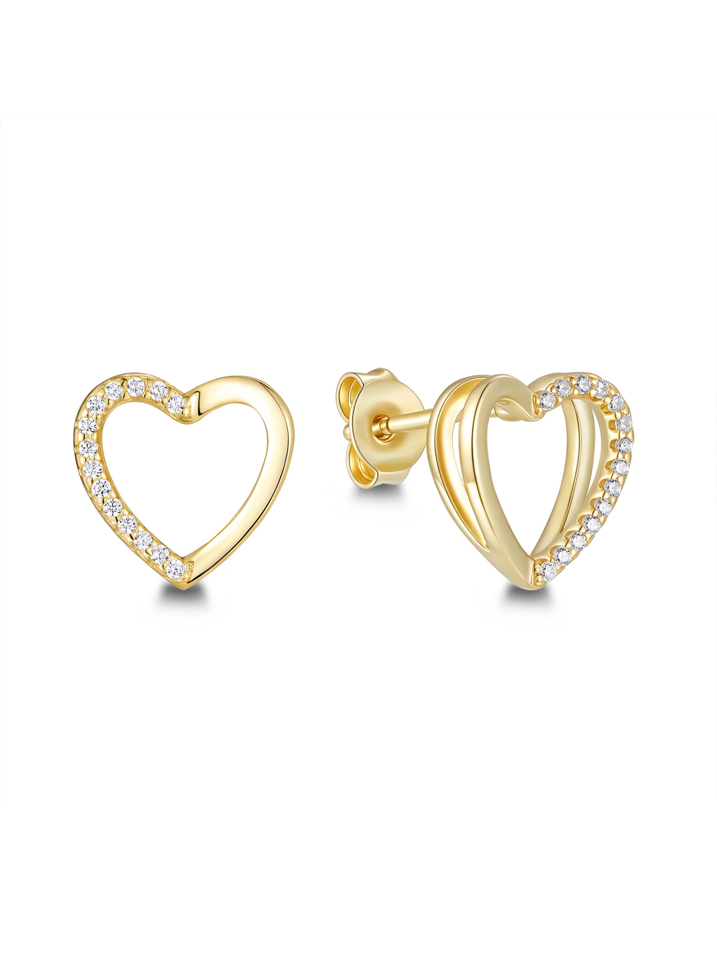 Pure Schmuck - Pendientes 'Heart Glow Ohrringe' en oro: frente