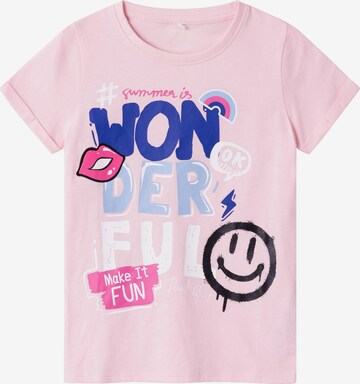 NAME IT - Camiseta 'AXINA HAPPY' en rosa: frente