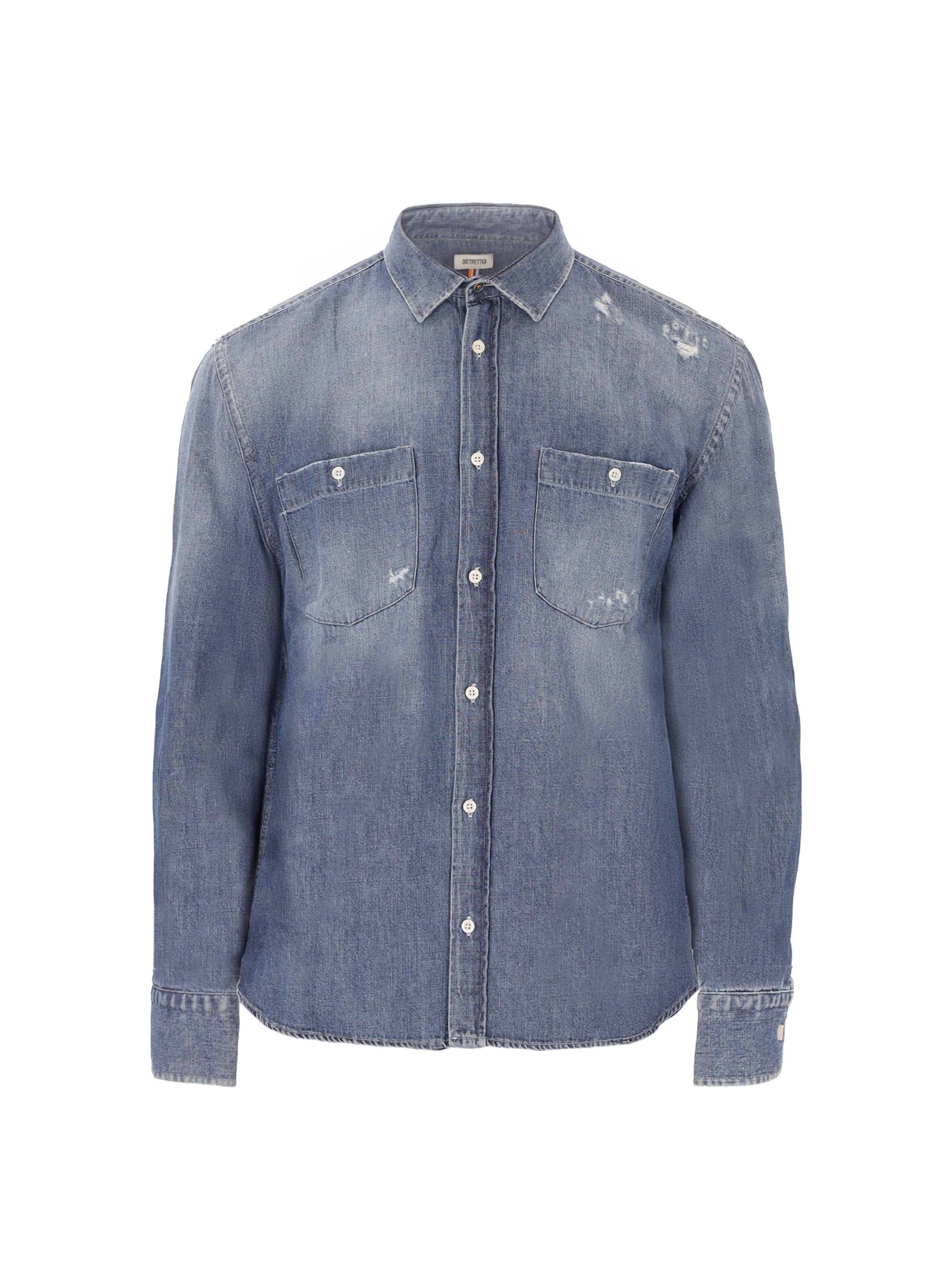Distretto12 Regular Fit Hemd in Blau: Vorderseite