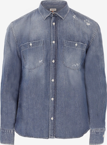 Coupe regular Chemise Distretto12 en bleu : devant