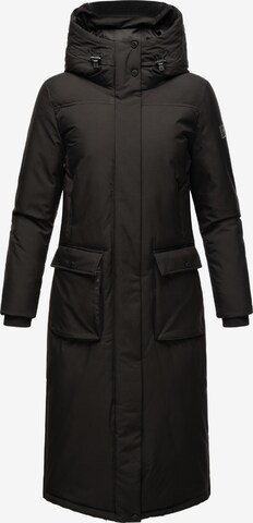 NAVAHOO Χειμερινό παλτό 'Wolkenfrost XIV' σε μαύρο: μπροστά