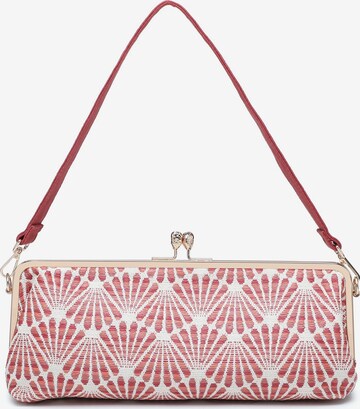 Borsa a mano 'Borsa a mano Kassandra Orlanda Plus - Chiusura fibbia, tessuto jacquard geometrico' di Kassandra in rosso: frontale