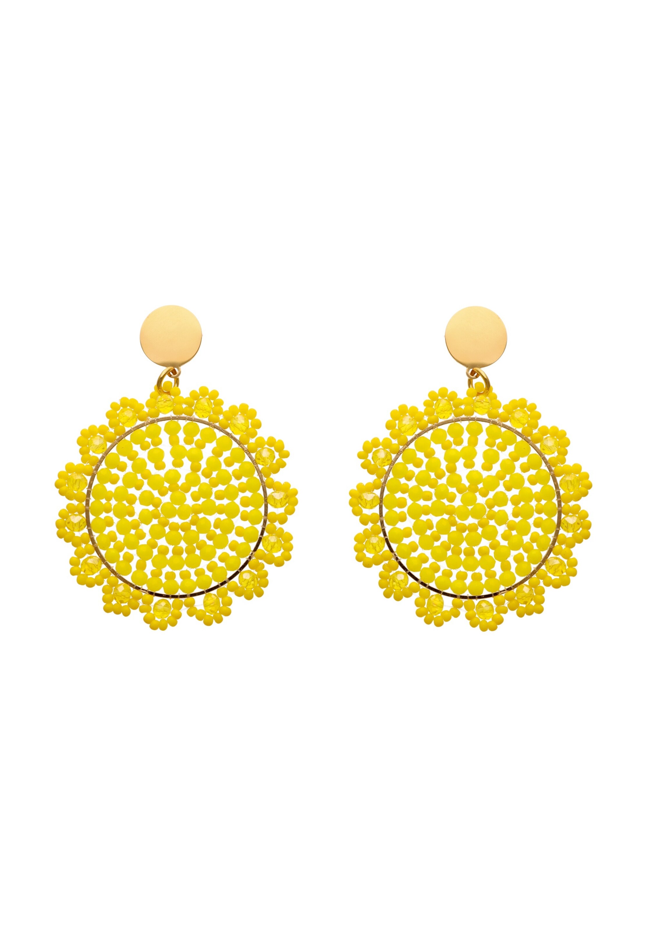 Boucles d'oreilles IZIA en jaune : devant