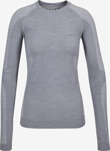 FALKE Wool-Tech Light Round Neck Long sleeve Shirt in Grau: Vorderseite