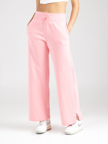 Wide Leg Pantalon 'Phoenix Fleece' NIKE en rose : devant