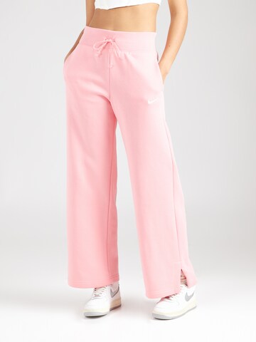 NIKE Wide leg Byxa 'Phoenix Fleece' i rosa: framsida