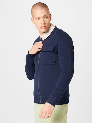 TOM TAILOR DENIM Sweat jacket in Blue: front