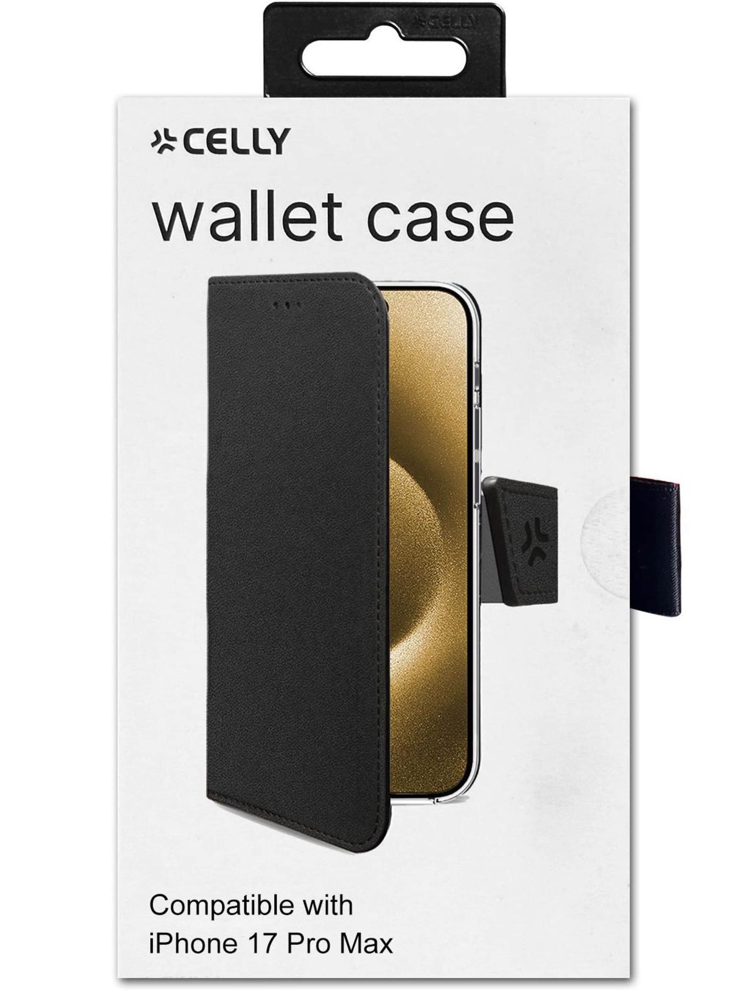 Protection pour Smartphone 'Celly WALLY Case iPhone 17 Pro Max Black' Celly en noir