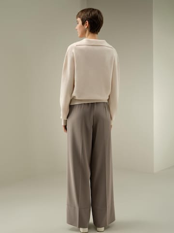 Lilysilk Pullover 'Gerippter Kaschmir Polo Pullover'‌ in Beige