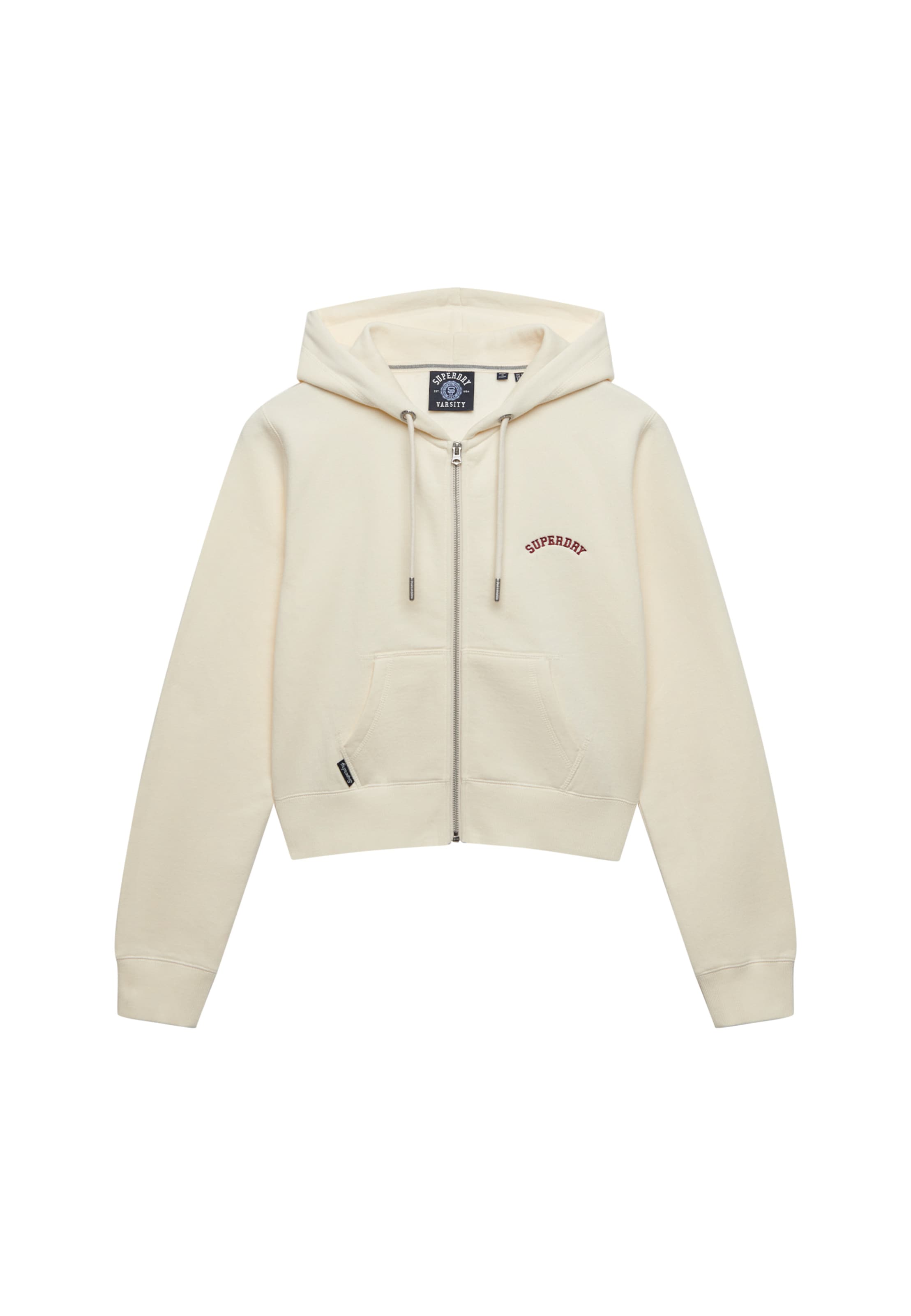 Superdry & Co Zip-Up Hoodie 'Essential' in White: front
