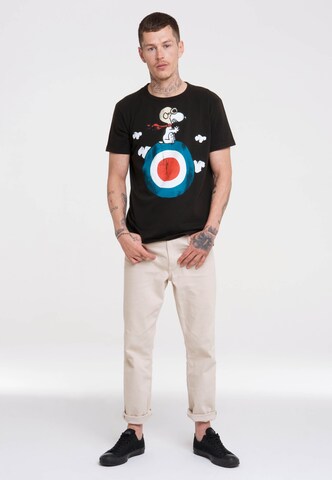 LOGOSHIRT T-Shirt 'Peanuts - Snoopy' in Schwarz