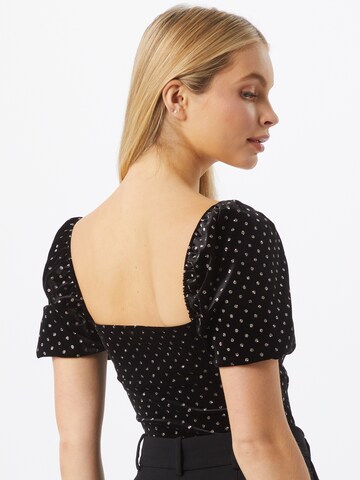 Miss Selfridge Shirt Bodysuit in Black