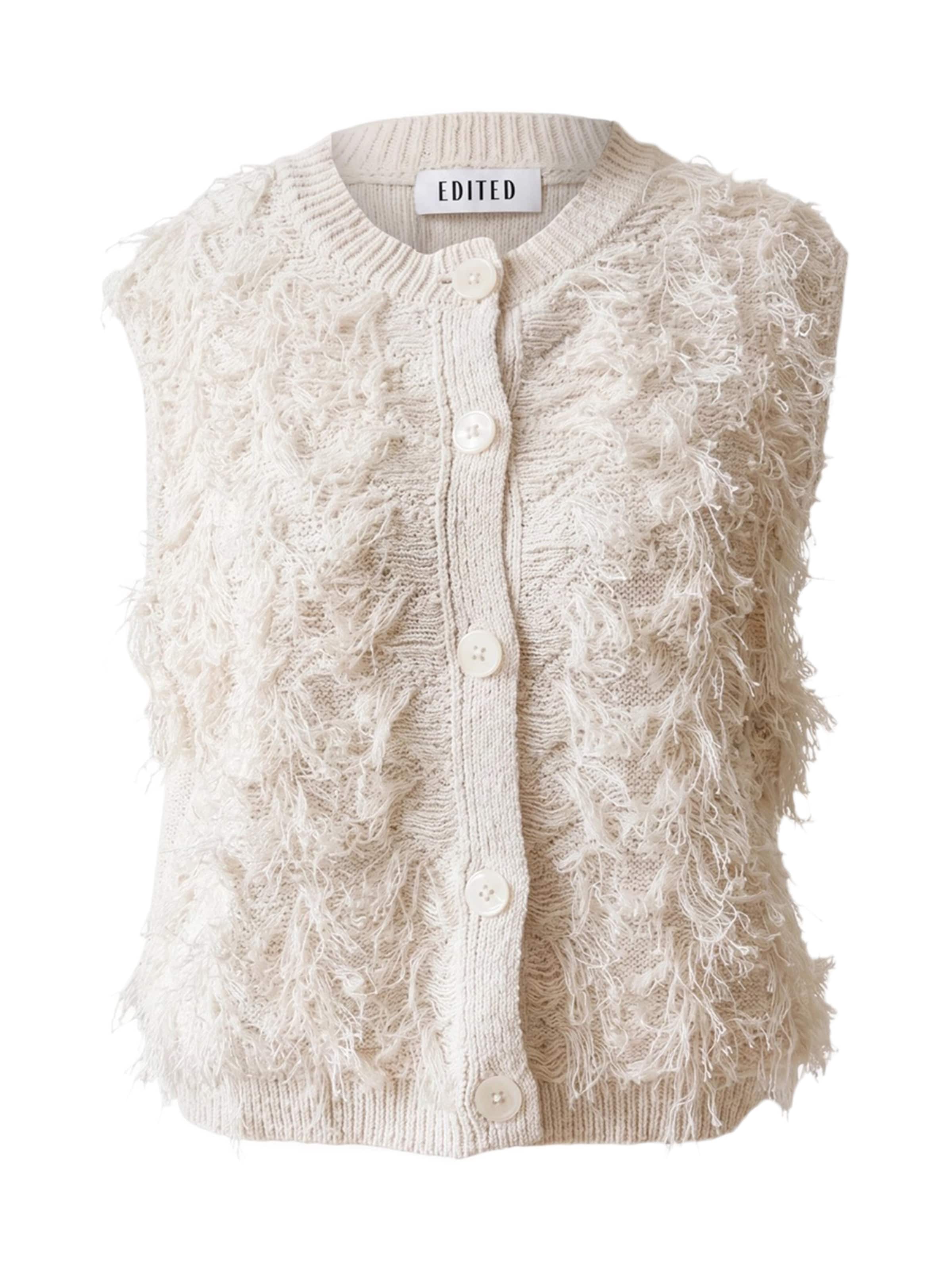 EDITED Strickweste 'Dani' in Beige: Vorderseite