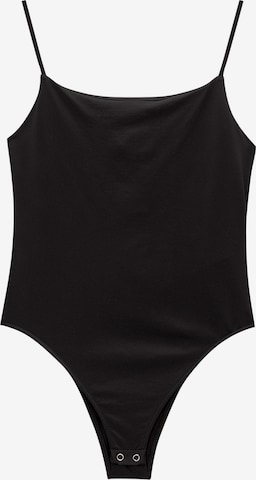 Pull&BearBodi majica - crna boja: prednji dio