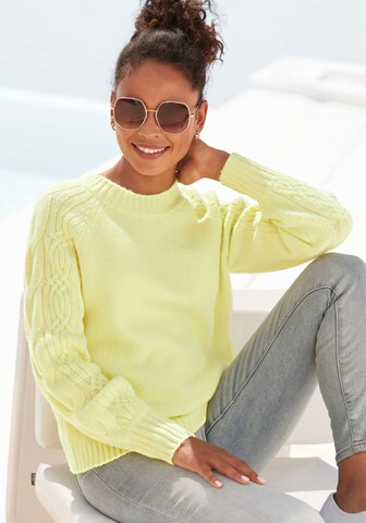 LASCANA Sweater in Yellow: front