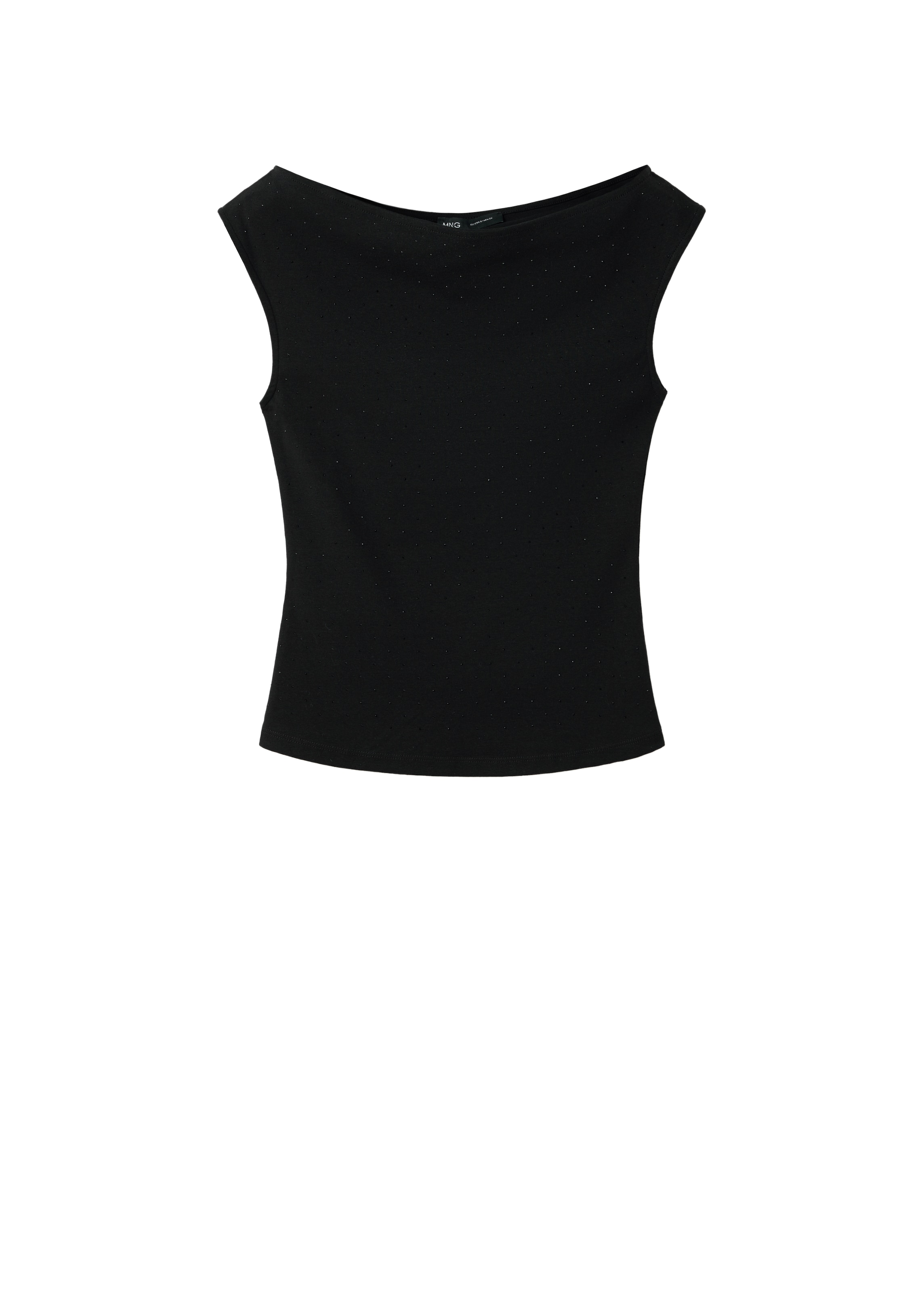 MANGO Top 'XSTONE' in Black: front