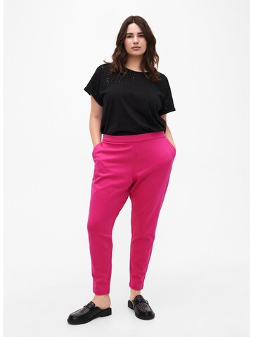 Zizzi - Slimfit Calças 'JMADDIE' em rosa