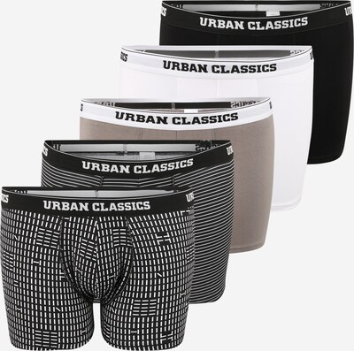 Boxeri Urban Classics Plus Size pe gri taupe / negru / alb, Vizualizare produs