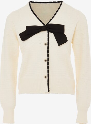 NAEMI Knit Cardigan in White: front