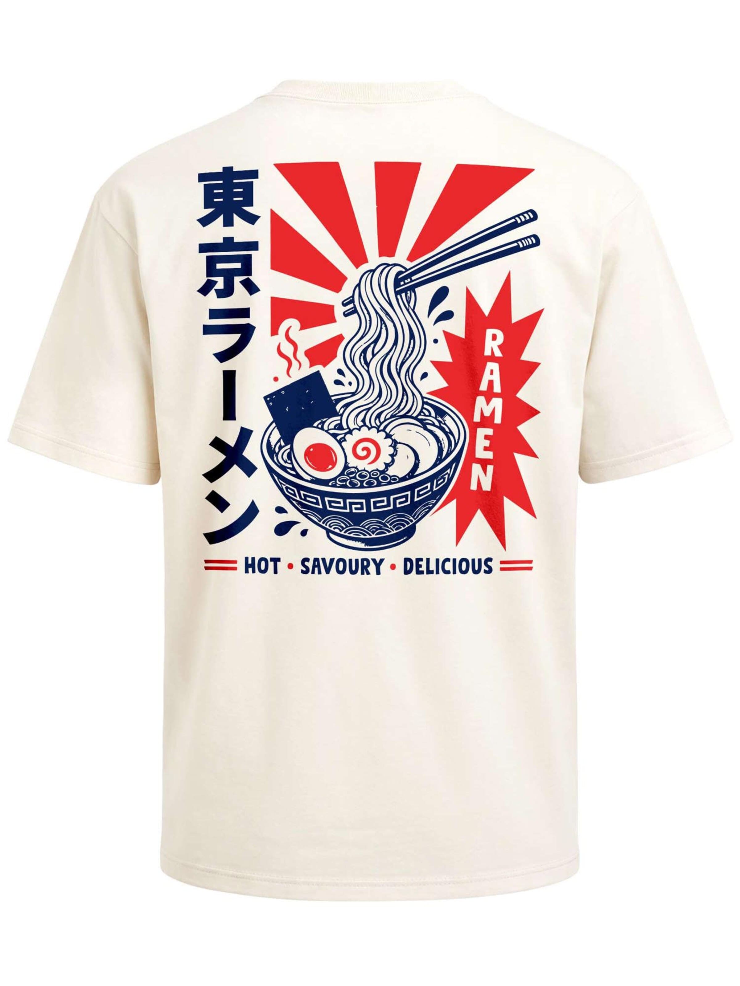 Neverless Shirt 'Asia Ramen' in Beige