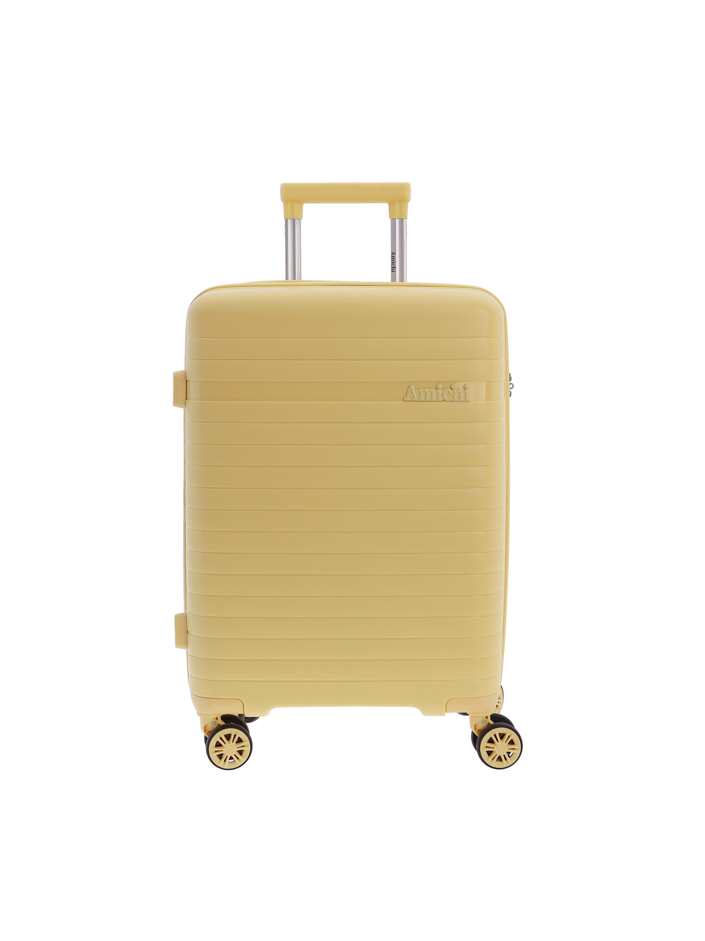 Amichi - Carrito 'AMICHI - Maleta Cabina 55x40x20- Maletas de Viaje - Maletas de Viaje Cabina Apta para Ryannair- Trolley Equipaje para Avion Resistente con 4 Ruedas de 360º y candado TSA' en amarillo