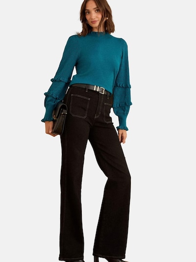 love & roses Pullover i cyanblå, Produktvisning