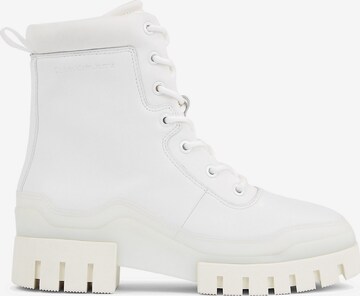 Calvin Klein Lace-Up Ankle Boots in White