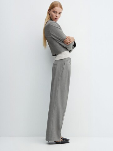 MANGO Wide leg Pleated Pants 'Colorado' in Grey