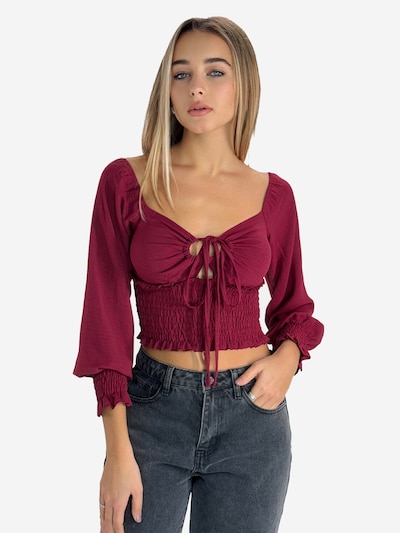 Elara Chemisier en bordeaux, Vue avec produit